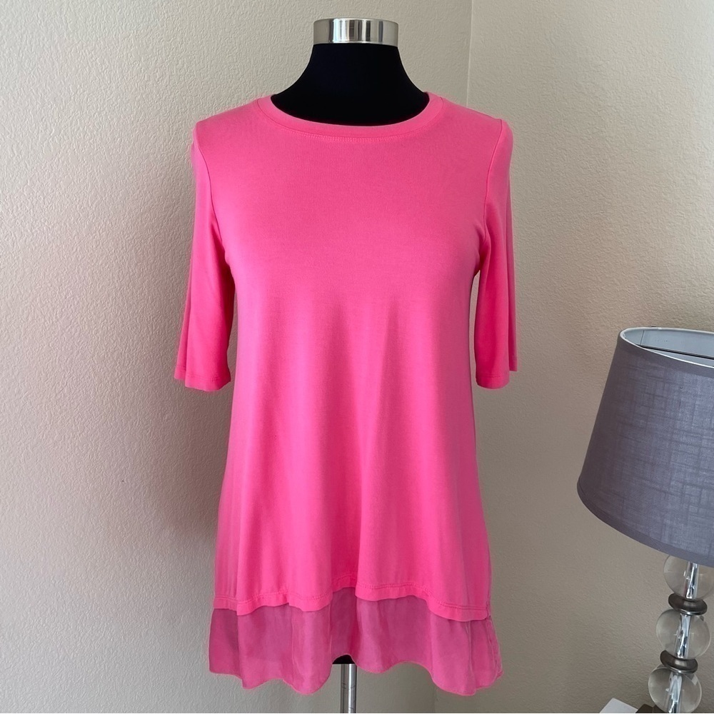 Soft Surroundings Bundle of 2 Tunic’s Black Pink Tops Size S